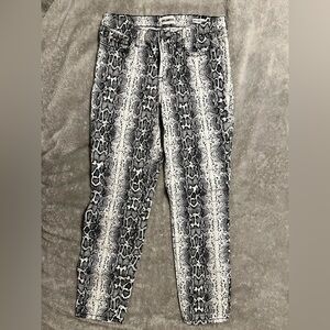 William Rast Black and White Snakeskin Skinny Jeans
